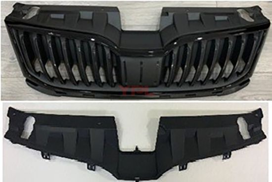 ON PANJUR PARLAK CERCEVE UST PLASTIK BIRLIKTE PARLAK SIYAH KOMPLE OCTAVIA 2018-2021 - 5E0853653C 041/5E0853761E 041 resmi